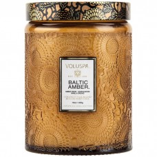Large Embossed Glass Jar Candle